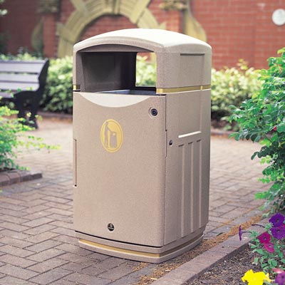 Futuro litter bin in Sandstone
