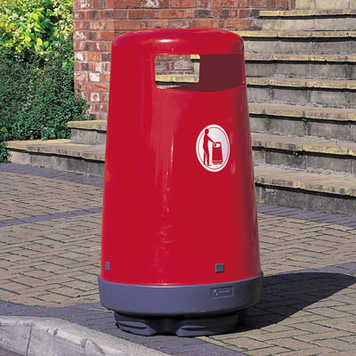 Topsy 2000 litter bin in Red