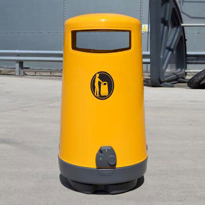 Topsy 2000 litter bin with Aperture Flap in Yellow
