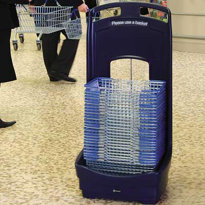 Mobile Basket Buddy - storage unit for baskets in Dark Blue