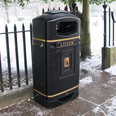 Streamline Jubilee litter bin in Black - 2